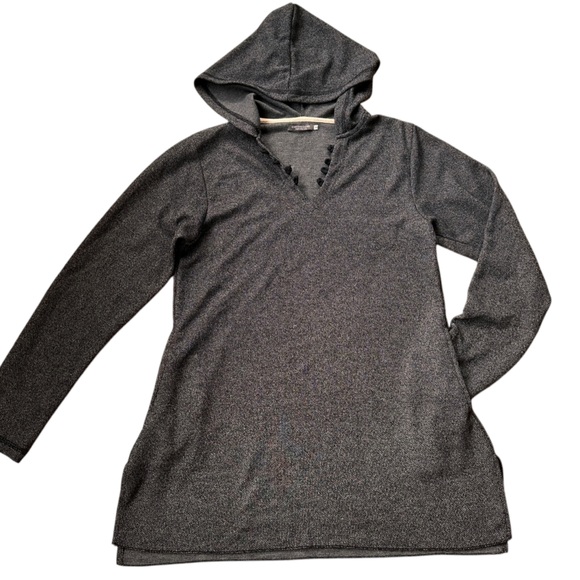 Earthbound Trading Co Women’s Charcoal Gray Hooded Sweatshirt - Medium - Picture 1 of 6